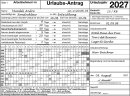 Urlaubsantrag 2027; 1 Block (LT) - 2-fach Formular